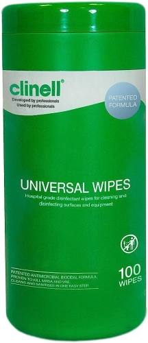 Wipe Clinell Disinfectant TUB Green 100