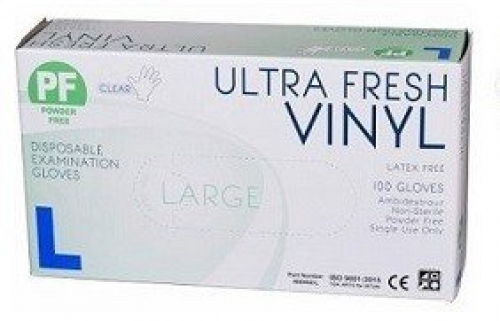 Gloves Vinyl Powder Free CLEAR Lge 100