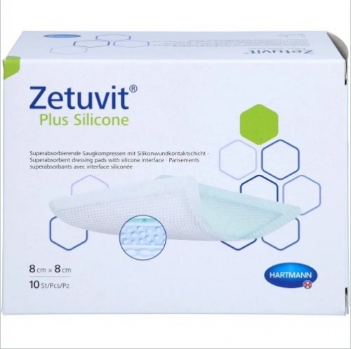 Zetuvit Plus Silicone 8x8cm 10